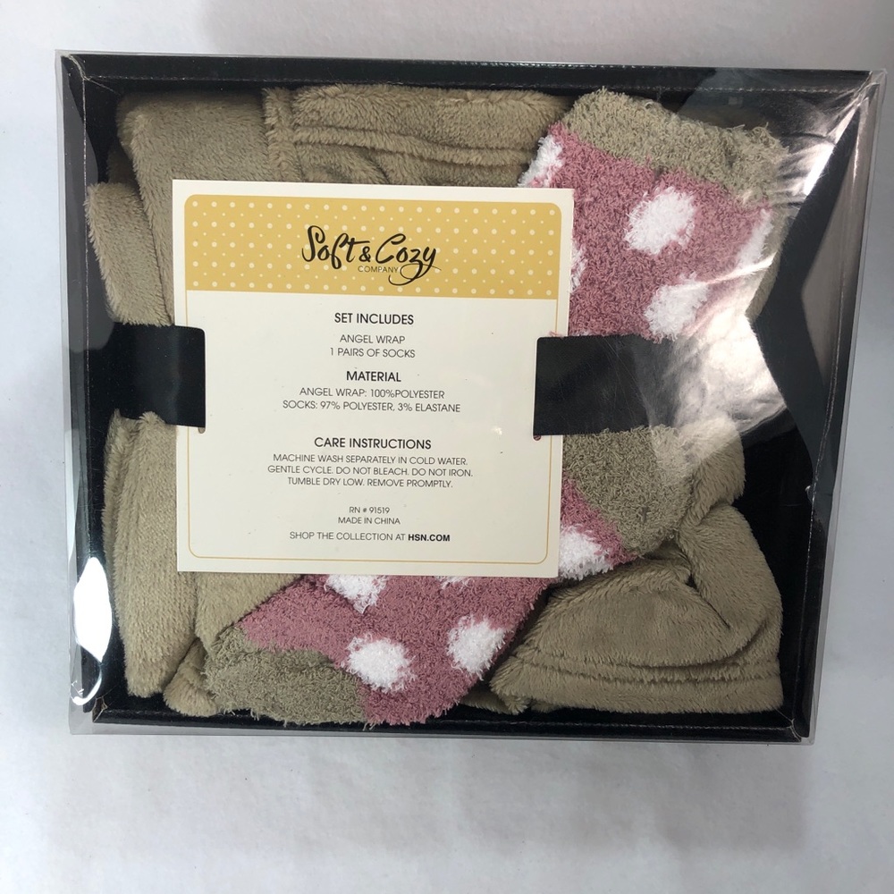 Soft & Cozy Angel Wrap and Sock Set